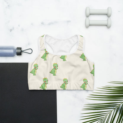 Dino Dinosaur All-Over Print Sports Bra, Roots & Talks - lifestyle photo 1
