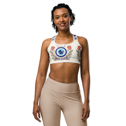 Nazar Değmesin All-Over Print Sports Bra, Roots & Talks - product photo
