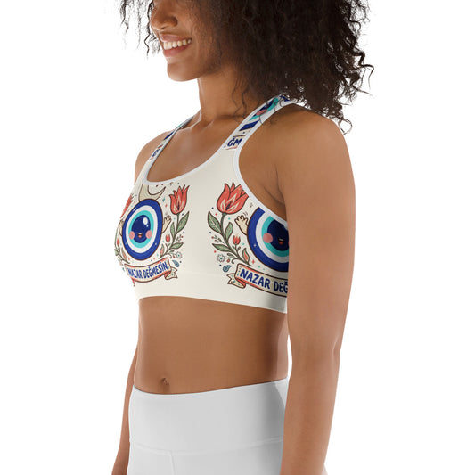 Nazar Değmesin All-Over Print Sports Bra, Roots & Talks - lifestyle photo 3