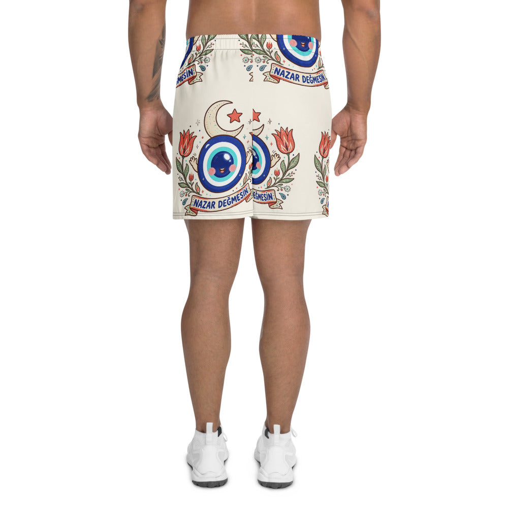 Nazar Değmesin All-Over Print Unisex Athletic Long Shorts, Roots & Talks - product photo