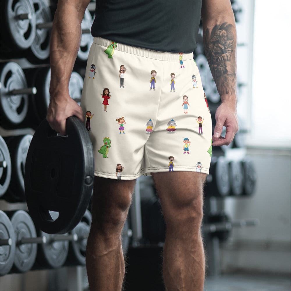 Roots & Talks Characters All-Over Print Unisex Athletic Long Shorts - lifestyle photo 1