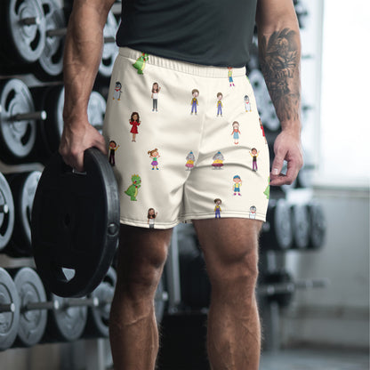 Roots & Talks Characters All-Over Print Unisex Athletic Long Shorts - lifestyle photo 1