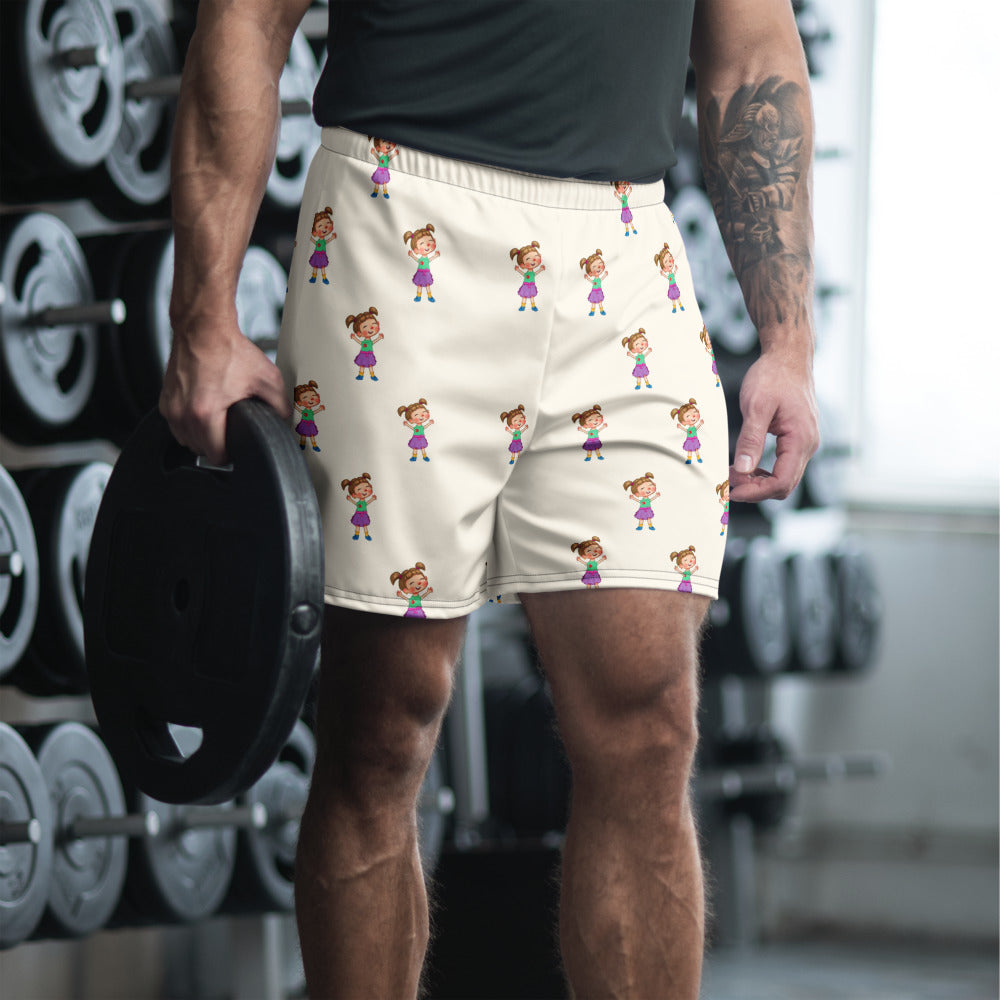 Ela Character All-Over Print Unisex Athletic Long Shorts, Roots & Talks - lifestyle photo 1