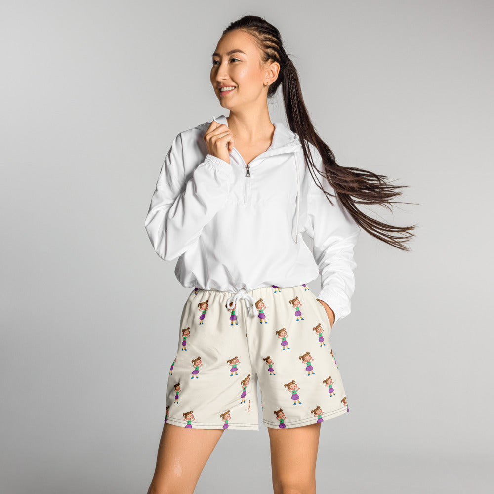 Ela Character All-Over Print Unisex Athletic Long Shorts, Roots & Talks - lifestyle photo 2
