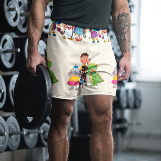 All the Characters Together All-Over Print Unisex Athletic Long Shorts, Roots & Talks - lifestyle photo 1