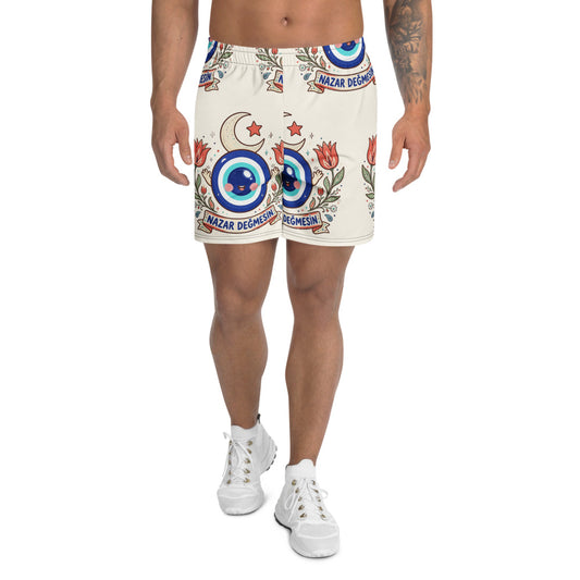 Nazar Değmesin All-Over Print Unisex Athletic Long Shorts, Roots & Talks - product photo