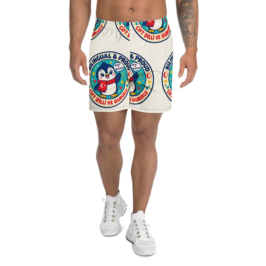 Bilingual & Proud All-Over Print Unisex Athletic Long Shorts, Roots & Talks - product photo