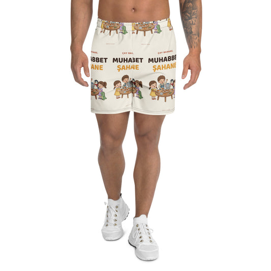 Çay Bahane, Muhabbet Şahane All-Over Print Unisex Athletic Long Shorts, Roots & Talks - product photo