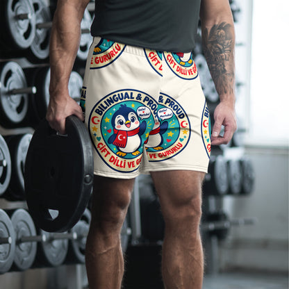 Bilingual & Proud All-Over Print Unisex Athletic Long Shorts, Roots & Talks - lifestyle photo 1