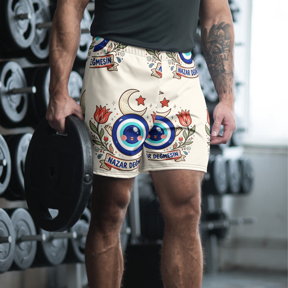 Nazar Değmesin All-Over Print Unisex Athletic Long Shorts, Roots & Talks - lifestyle photo 1