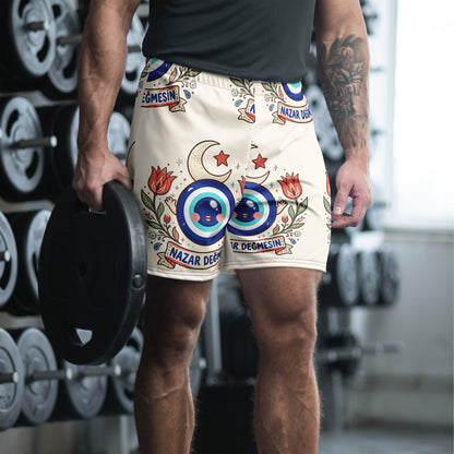 Nazar Değmesin All-Over Print Unisex Athletic Long Shorts, Roots & Talks - lifestyle photo 1