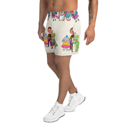 All the Characters Together All-Over Print Unisex Athletic Long Shorts, Roots & Talks - Left