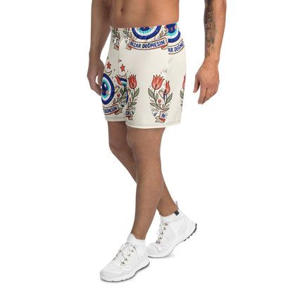Nazar Değmesin All-Over Print Unisex Athletic Long Shorts, Roots & Talks - Left