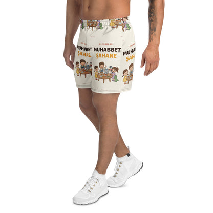 Çay Bahane, Muhabbet Şahane All-Over Print Unisex Athletic Long Shorts, Roots & Talks - Left