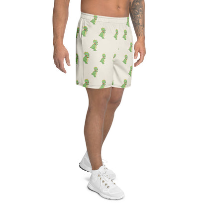 Dino Dinosaur All-Over Print Unisex Athletic Long Shorts, Roots & Talks - Right