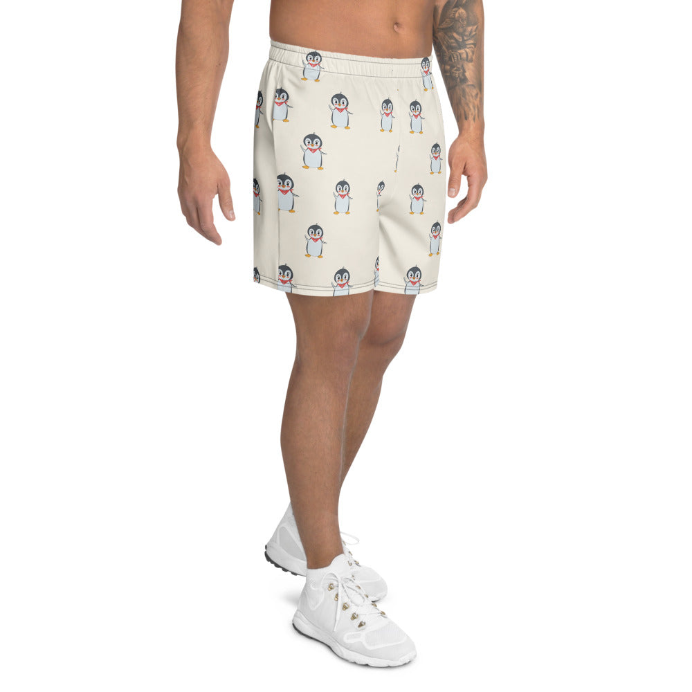 Pingucan Penguin All-Over Print Unisex Athletic Long Shorts, Roots & Talks - Right