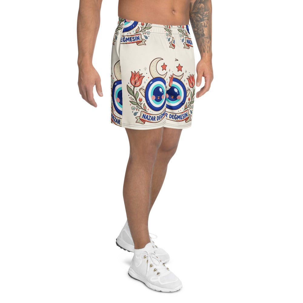 Nazar Değmesin All-Over Print Unisex Athletic Long Shorts, Roots & Talks - Right