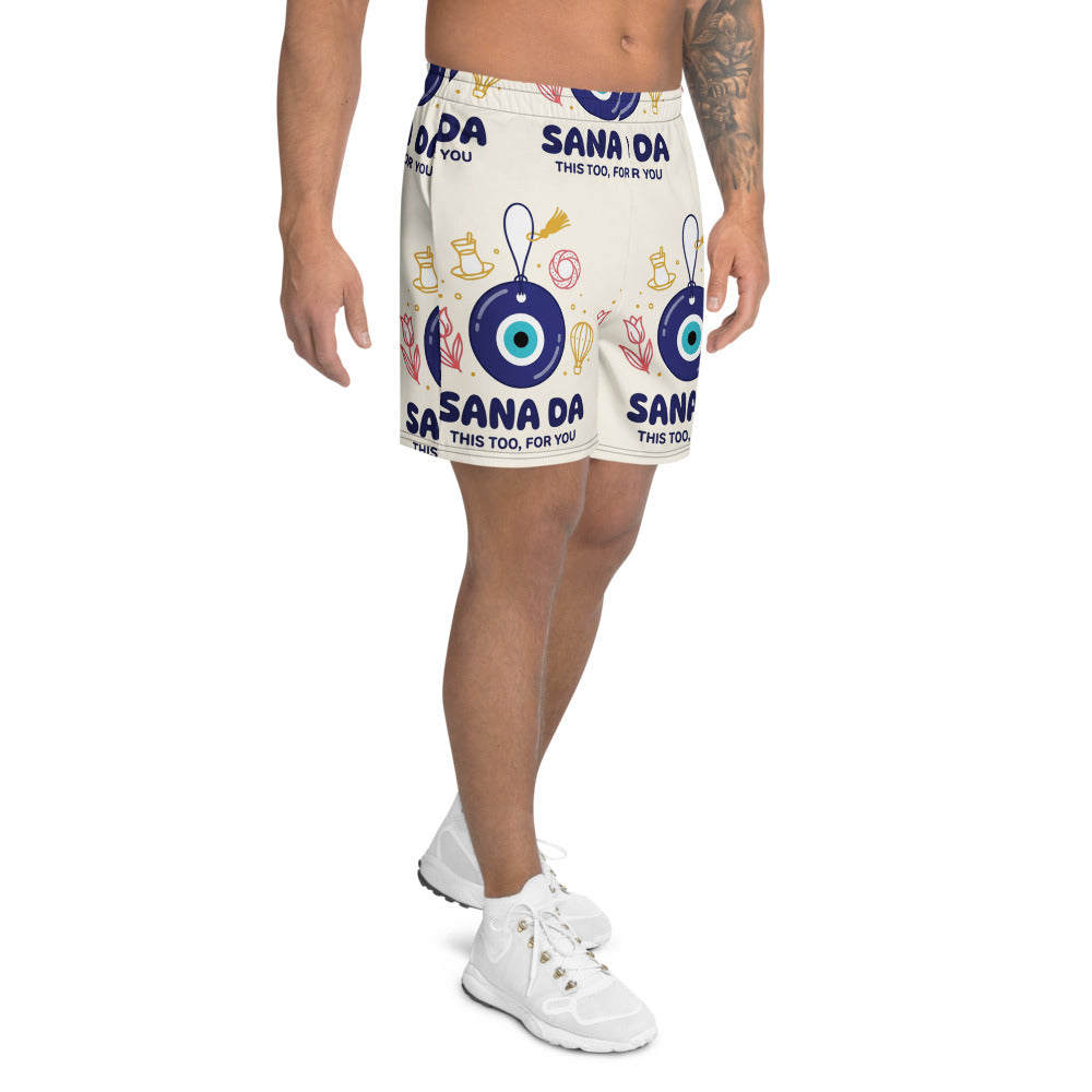 Sana Da All-Over Print Unisex Athletic Long Shorts, Roots & Talks - Right