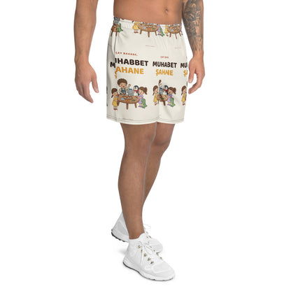 Çay Bahane, Muhabbet Şahane All-Over Print Unisex Athletic Long Shorts, Roots & Talks - Right