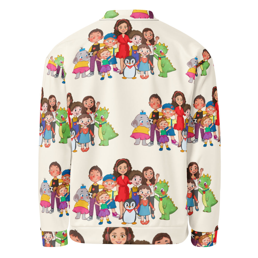 All the Characters Together All-Over Print Unisex Bomber Jacket, Roots & Talks - product photo