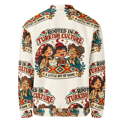 Rooted in Turkish Culture All-Over Print Unisex Bomber Jacket, Roots & Talks - product photo