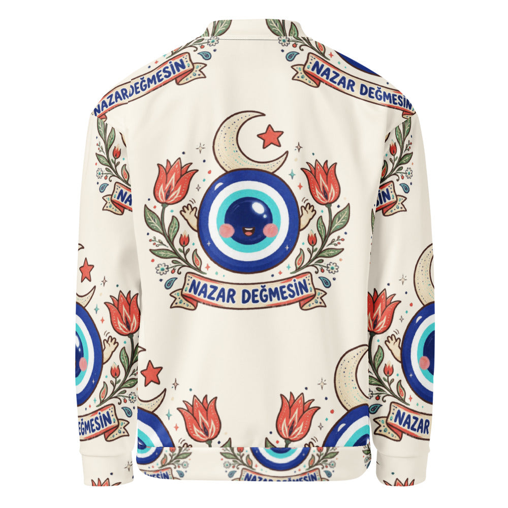 Nazar Değmesin All-Over Print Unisex Bomber Jacket, Roots & Talks - product photo