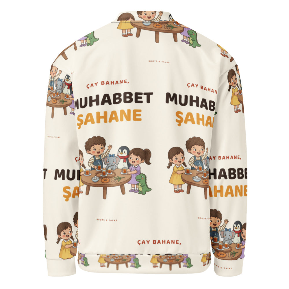 Çay Bahane, Muhabbet Şahane All-Over Print Unisex Bomber Jacket, Roots & Talks - product photo