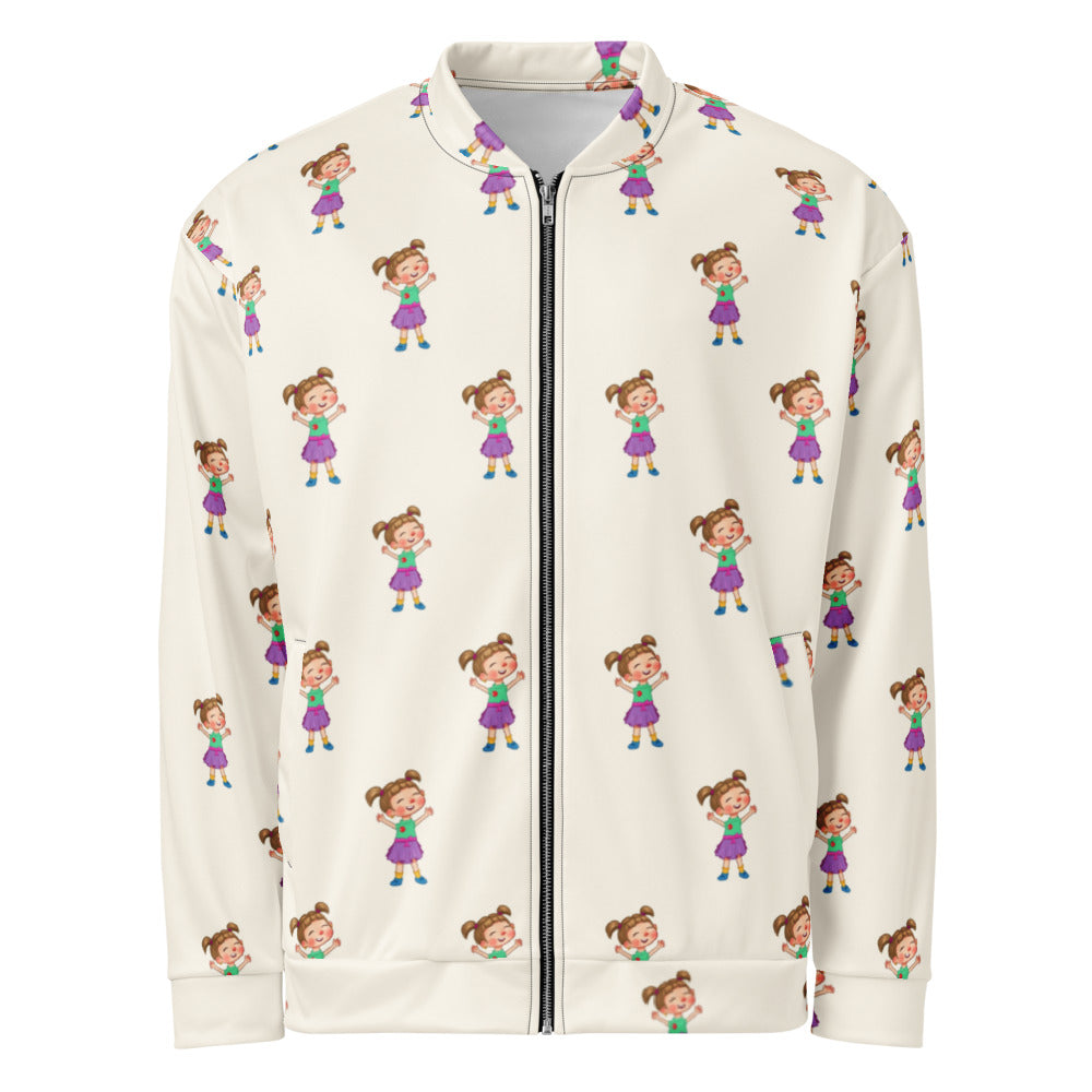 Ela Character All-Over Print Unisex Bomber Jacket, Roots & Talks - product photo