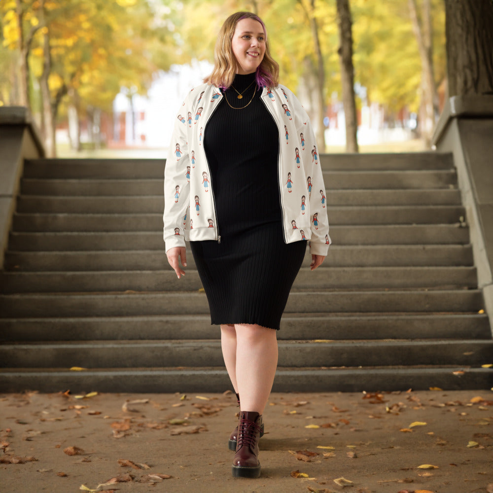 Eylül Character All-Over Print Unisex Bomber Jacket, Roots & Talks - lifestyle photo 2