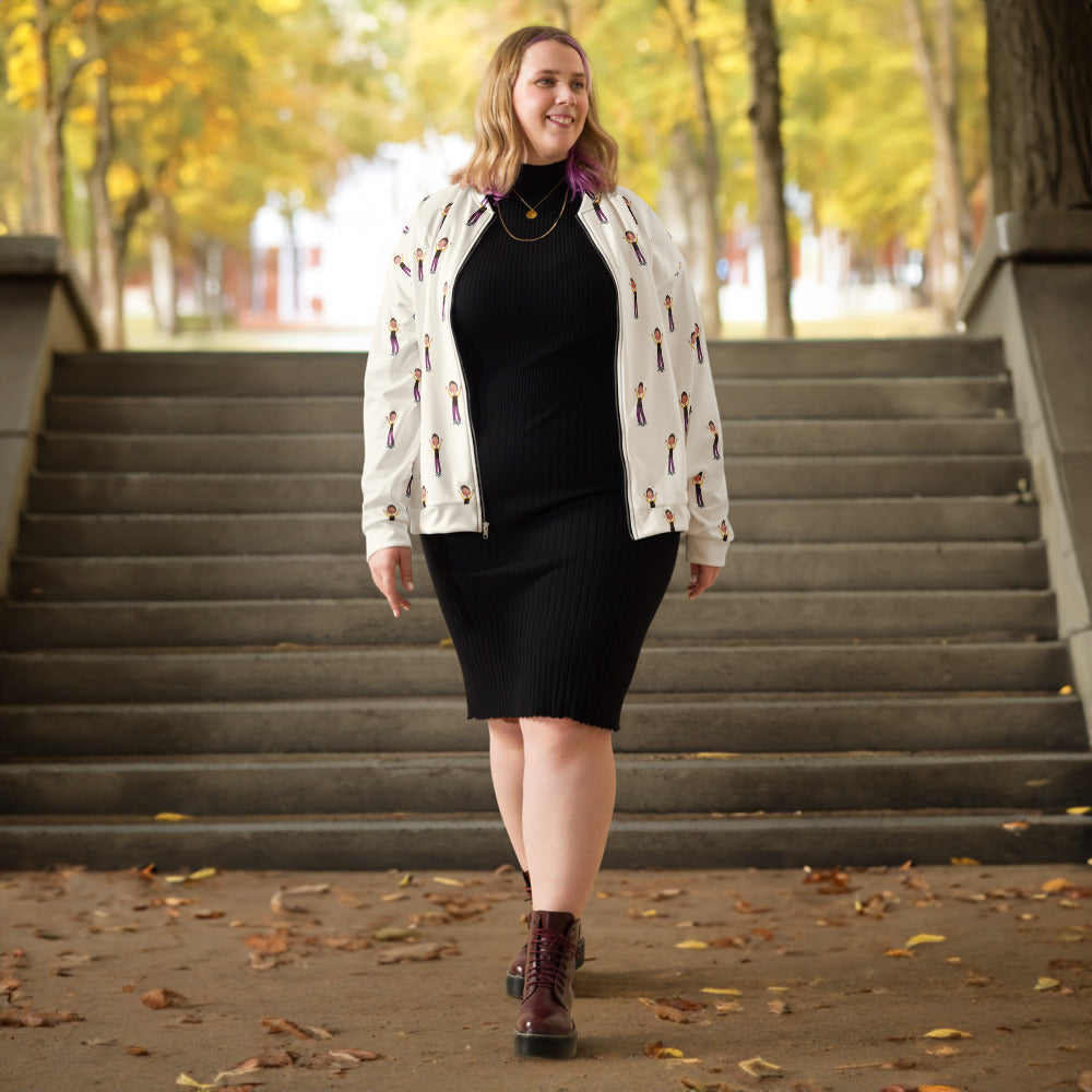 Gazi Character All-Over Print Unisex Bomber Jacket, Roots & Talks - lifestyle photo 2