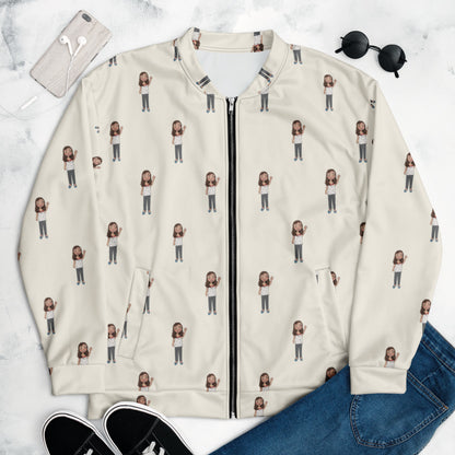Defne Character All-Over Print Unisex Bomber Jacket, Roots & Talks - lifestyle photo 1