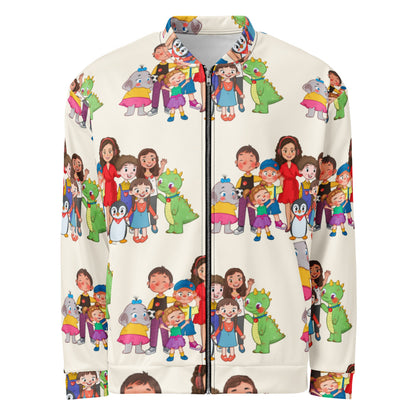 All the Characters Together All-Over Print Unisex Bomber Jacket, Roots & Talks - product photo