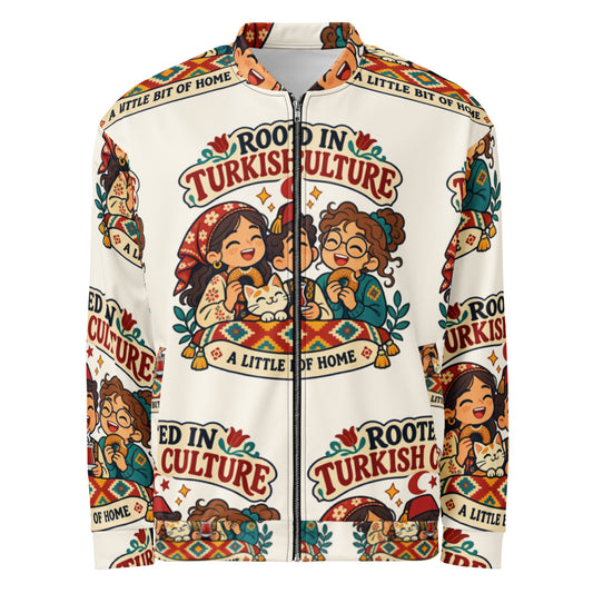 Rooted in Turkish Culture All-Over Print Unisex Bomber Jacket, Roots & Talks - product photo