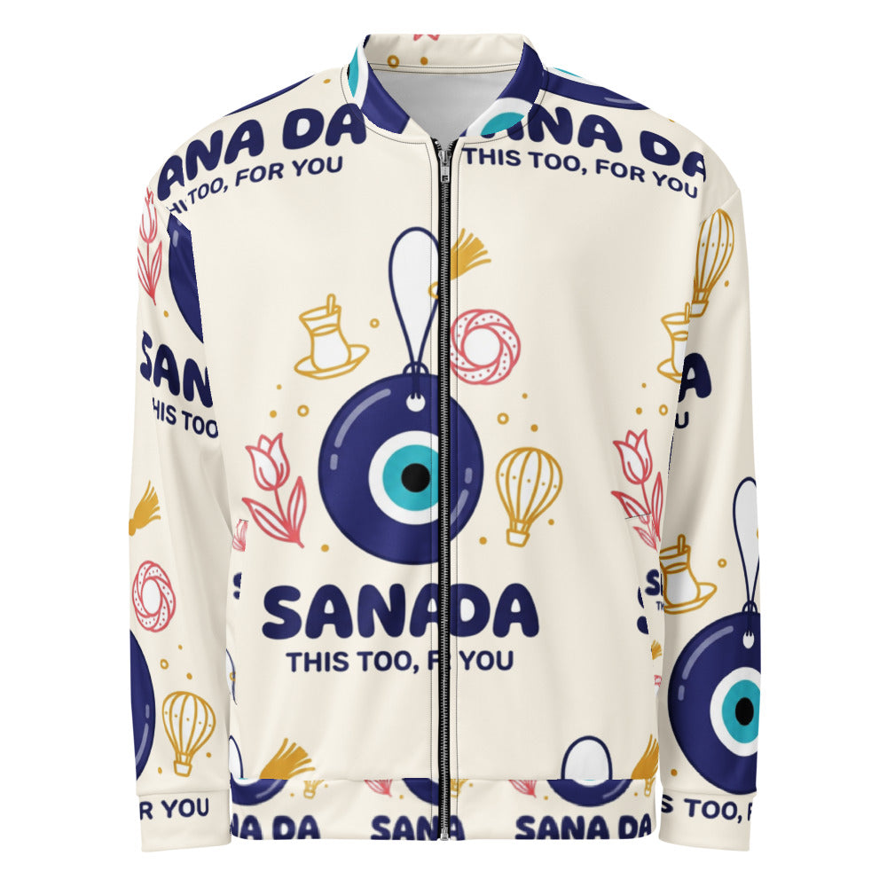Sana Da All-Over Print Unisex Bomber Jacket, Roots & Talks - product photo