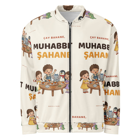 Çay Bahane, Muhabbet Şahane All-Over Print Unisex Bomber Jacket, Roots & Talks - product photo