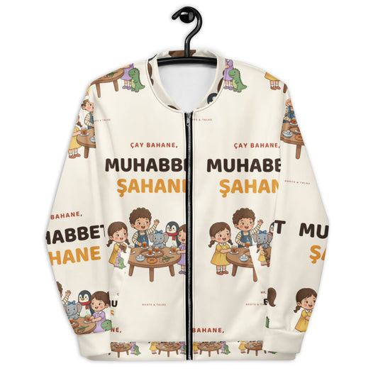 Çay Bahane, Muhabbet Şahane All-Over Print Unisex Bomber Jacket, Roots & Talks - lifestyle photo 2