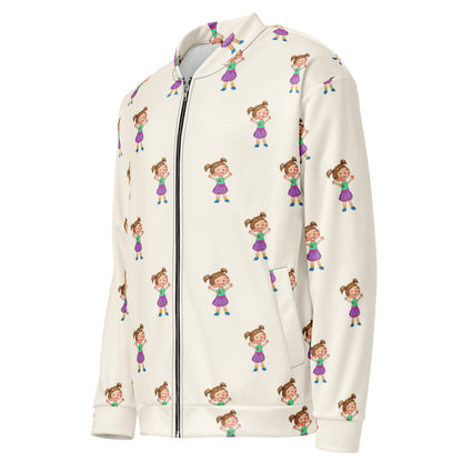Ela Character All-Over Print Unisex Bomber Jacket, Roots & Talks - product photo