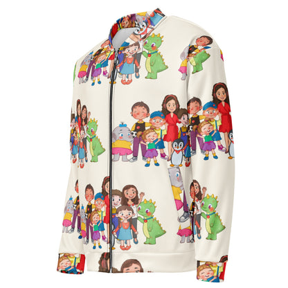 All the Characters Together All-Over Print Unisex Bomber Jacket, Roots & Talks - product photo