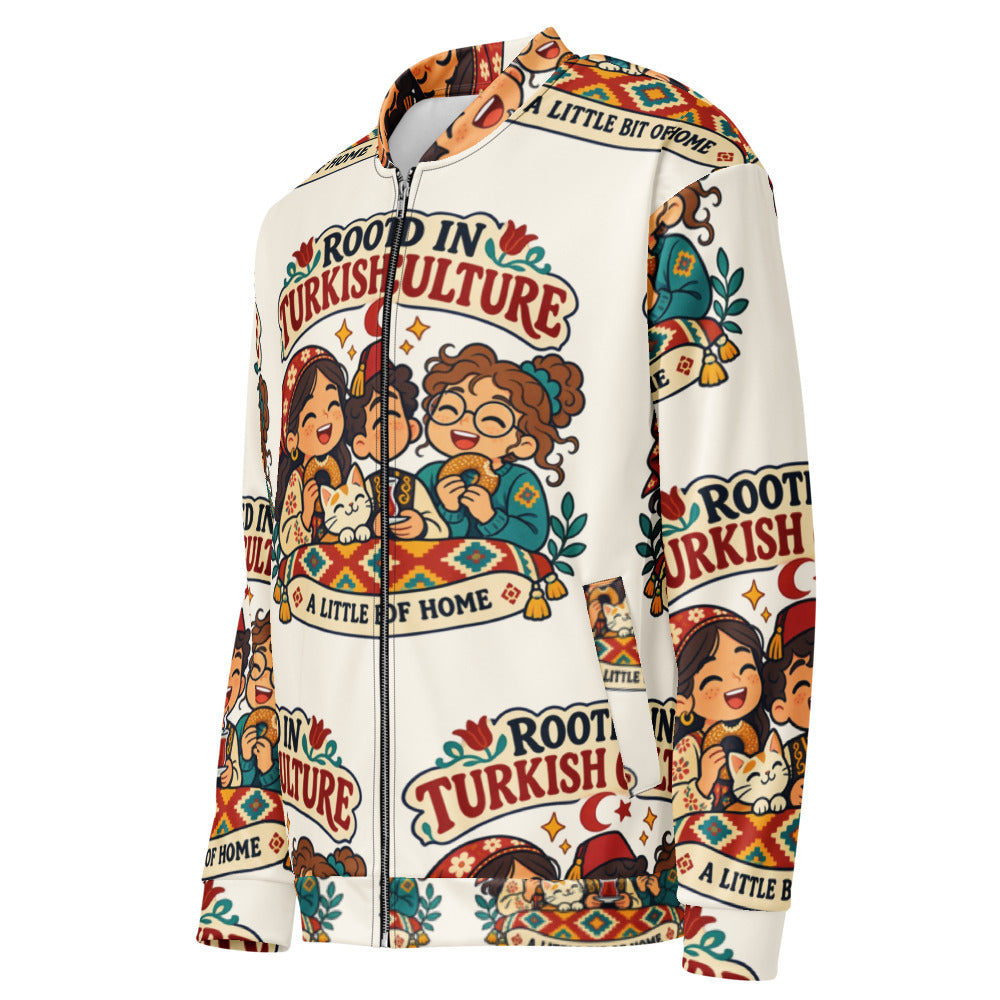Rooted in Turkish Culture All-Over Print Unisex Bomber Jacket, Roots & Talks - product photo
