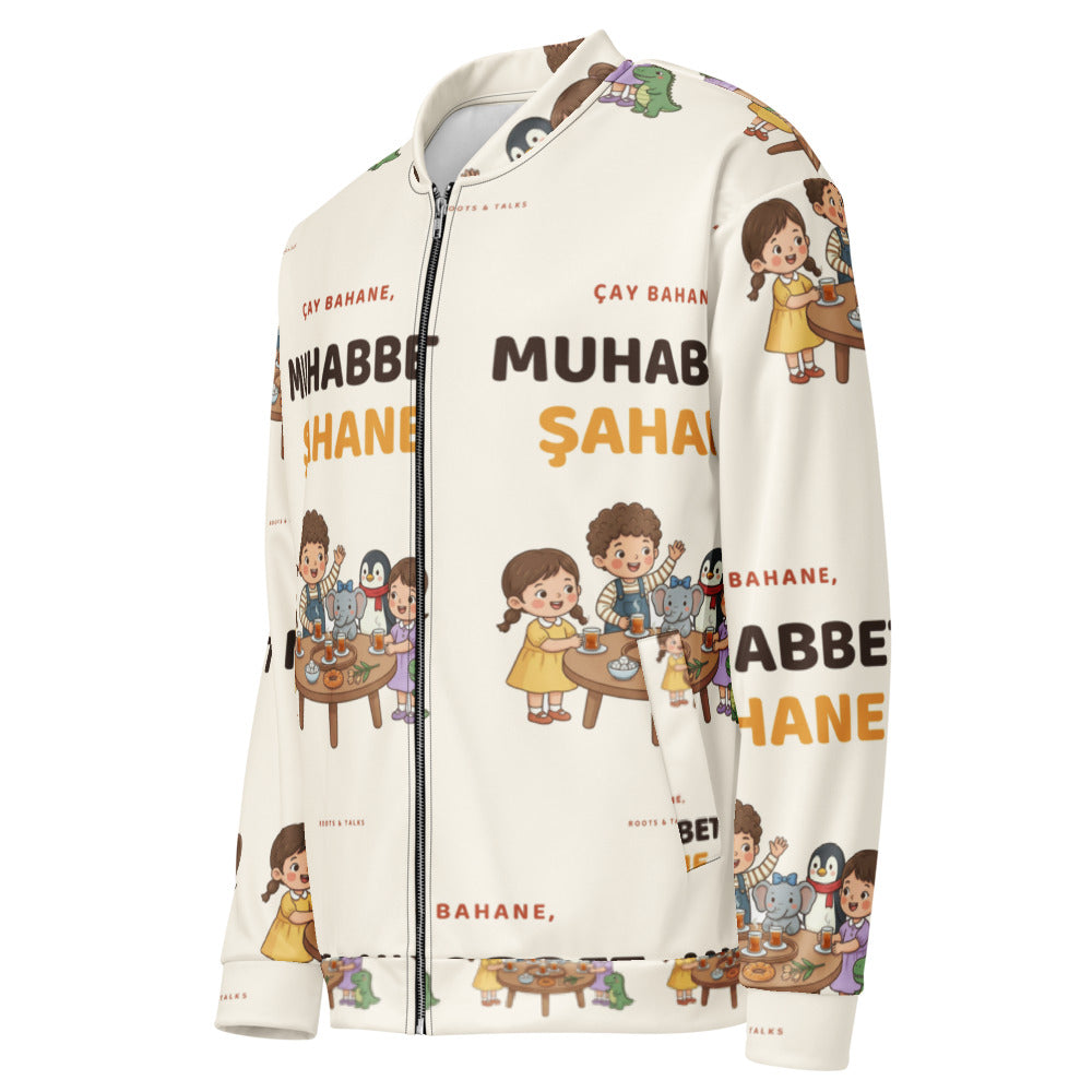 Çay Bahane, Muhabbet Şahane All-Over Print Unisex Bomber Jacket, Roots & Talks - product photo