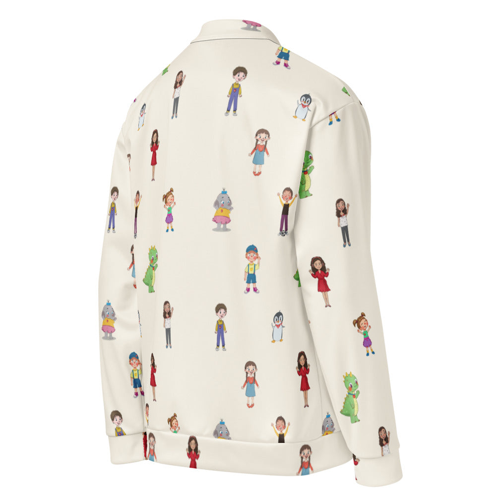 Roots & Talks Characters All-Over Print Unisex Bomber Jacket - Right Back