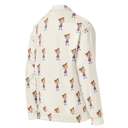 Ela Character All-Over Print Unisex Bomber Jacket, Roots & Talks - Right Back