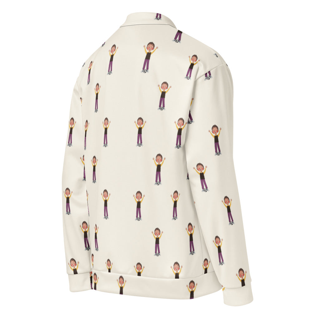 Gazi Character All-Over Print Unisex Bomber Jacket, Roots & Talks - Right Back