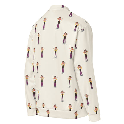 Gazi Character All-Over Print Unisex Bomber Jacket, Roots & Talks - Right Back