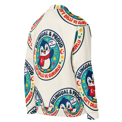 Bilingual & Proud All-Over Print Unisex Bomber Jacket, Roots & Talks - Right Back