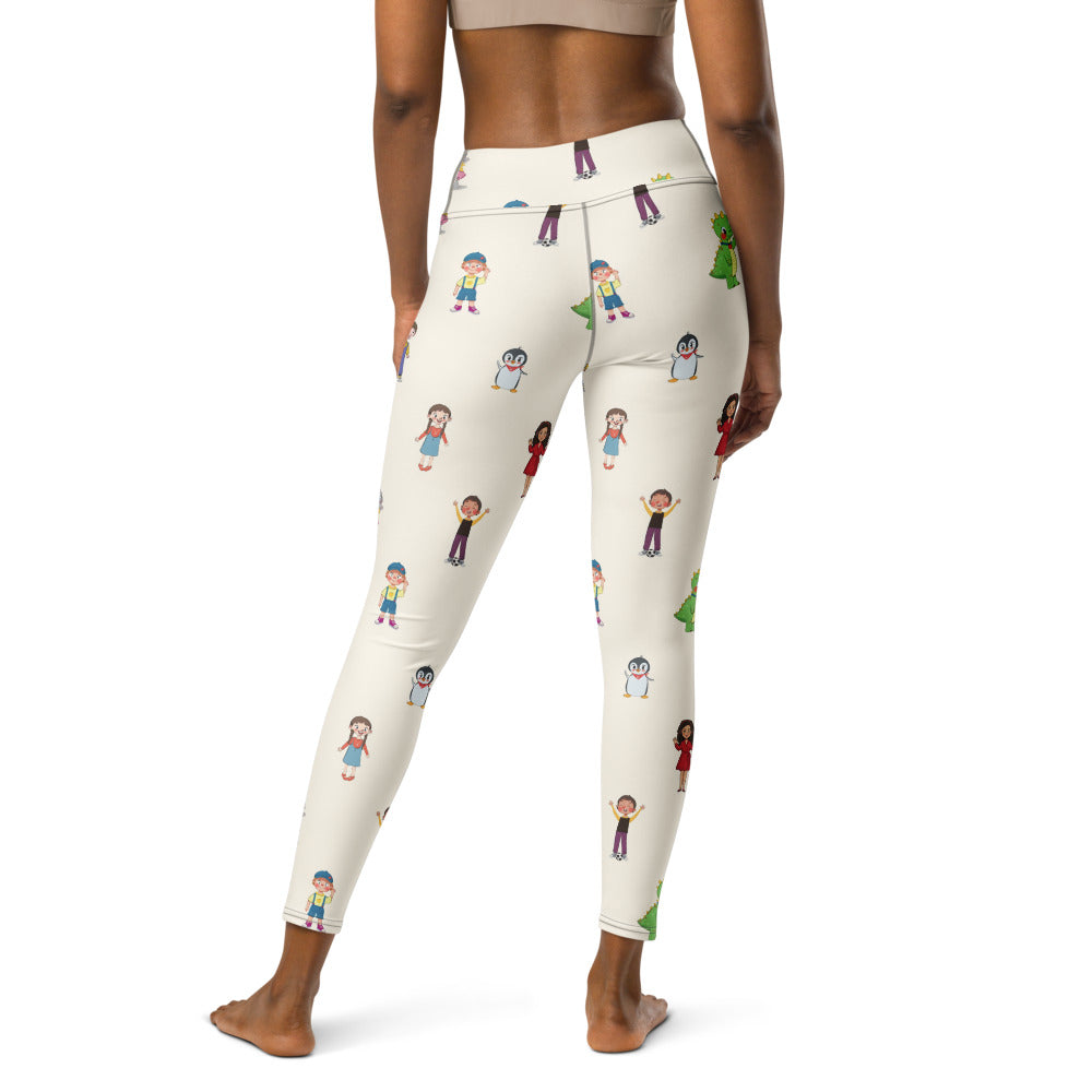 Roots & Talks Characters All-Over Print Yoga Leggings - Back