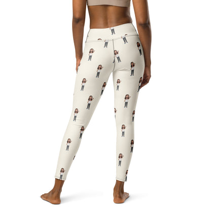 Defne Character All-Over Print Yoga Leggings, Roots & Talks - Back