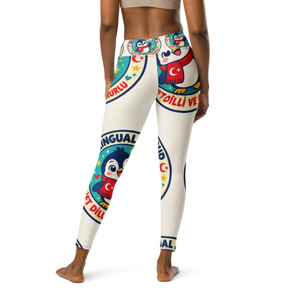 Bilingual & Proud All-Over Print Yoga Leggings, Roots & Talks - Back