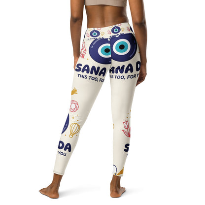 Sana Da All-Over Print Yoga Leggings, Roots & Talks - Back