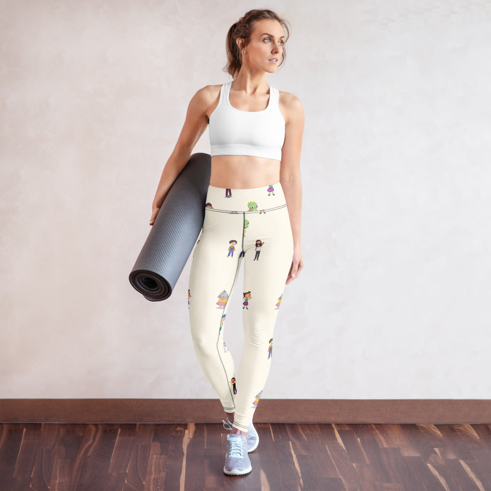 Roots & Talks Characters All-Over Print Yoga Leggings - lifestyle photo 1